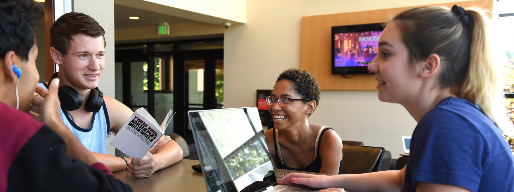 Students studying together.